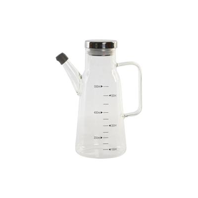 Flesje DKD Home Decor 15 x 9 x 19,6 cm Zilverkleurig Roestvrij staal 550 ml Borosilicaatglas