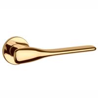 Aprile Massieve Deurkruk Orchide Gepolijst Goud Op Rond Rozet - thumbnail