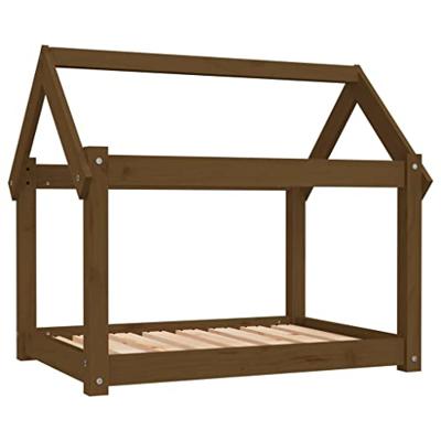 VidaXL Hondenmand 81x60x70 cm massief grenenhout honingbruin VidaXL Hondenmand 81x60x70 cm massief grenenhout honingbruin