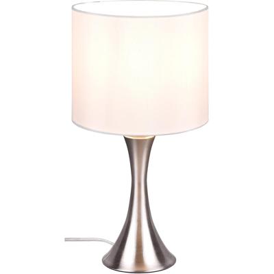 Moderne LED Tafellamp E27 - Rond Mat Nikkel - Max 40W - Aluminium