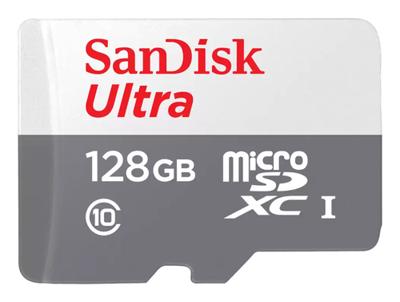SanDisk Ultra flashgeheugen 128 GB MicroSDXC Klasse 10 (SDSQUNR-128G-GN3MN) SanDisk Ultra flashgeheugen 128 GB MicroSDXC Klasse 10 (SDSQUNR-128G-GN3MN)