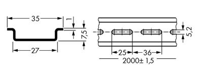 WAGO 210-504 Stalen draagrail Verzinkt 1 stuk(s)