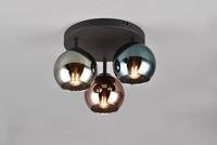 Trio Design plafondlampSheldon zwart met smoke glas - R61303017 - thumbnail