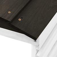 Overkapping voor grasmaaier 78x74x54 cm vurenhout zwart en wit - thumbnail