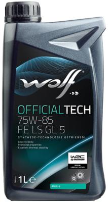 Wolf transmissieolie "officialtech fe ls gl 5" gear oil 1 l offt. 75w85 fe ls