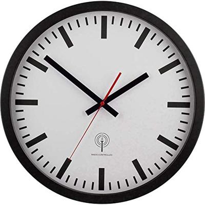 EUROTIME 56862 Zendergestuurd Wandklok 40 cm Zwart