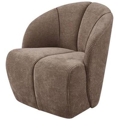 WOOOD Draaifauteuil 'Mojo' Geweven Rib, kleur Donker Zand