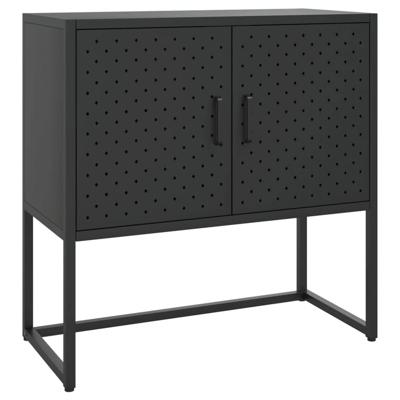 VidaXL Dressoir 75x35x75 cm staal zwart