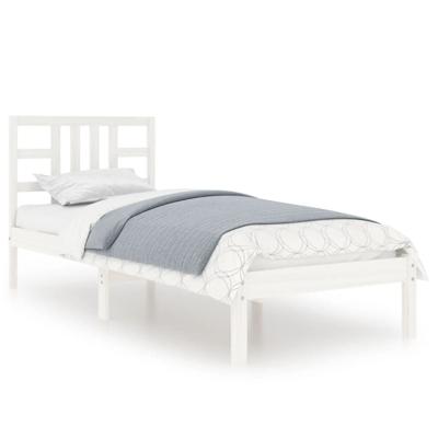 Bedframe massief hout wit 100x200 cm Bedframe massief hout wit 100x200 cm