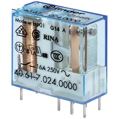 Finder 40.61.7.024.4001 Printrelais 24 V/DC 16 A 1x wisselcontact 1 stuk(s) Finder 40.61.7.024.4001 Printrelais 24 V/DC 16 A 1x wisselcontact 1 stuk(s)