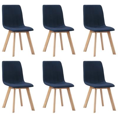 vidaXL Eetkamerstoelen 6 st stof blauw