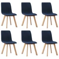 vidaXL Eetkamerstoelen 6 st stof blauw - thumbnail