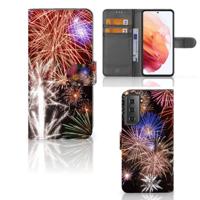 Samsung Galaxy S21 | Wallet Case | met Pasjes | Vuurwerk - thumbnail