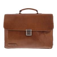 Plevier Morse volnerf rundleer bruin notebooktas Aktetas - thumbnail