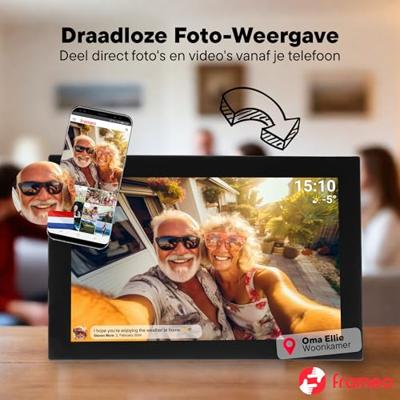 Denver PFF-1037 black Digitale WiFi-fotolijst 25.7 cm 10.1 inch Energielabel: B (A - G) 1280 x 800 Pixel 16 GB Zwart