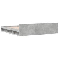 Bedframe met lades bewerkt hout betongrijs 200x200 cm - thumbnail