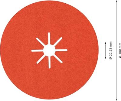 Bosch Accessoires Expert R782 keramische prisma-fiberschijf 180 mm, 22,23 mm, K60 - 1 stuk(s) - 2608621829 Bosch Accessoires Expert R782 keramische prisma-fiberschijf 180 mm, 22,23 mm, K60 - 1 stuk(s) - 2608621829