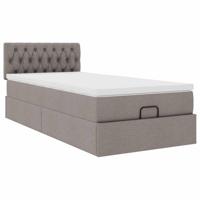 Bed met matras 100x200 cm stof taupe - thumbnail
