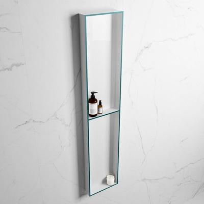 MONDIAZ EASY Nis 89,5x29,5cm in solid surface kleur Smag | Talc. 2 vakken geschikt voor in- of opbouw