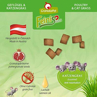 GRANATAPET FeiniSnack Poultry and cat grass - Kattensnoepje - 50g
