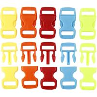 Creativ Company Klik sluiting, l: 29 mm, b: 15 mm, gatgrootte 3x11 mm, diverse kleuren, 100 stuk/ 1 doos - thumbnail