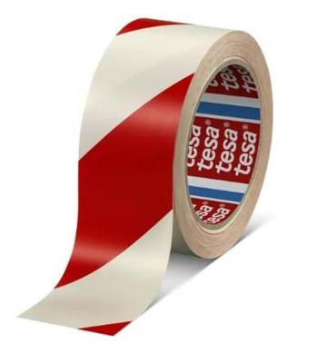 Tesa tape rood/wit 50mm 33mtr