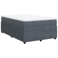 Boxspring met matras fluweel donkergrijs 140x190 cm - thumbnail