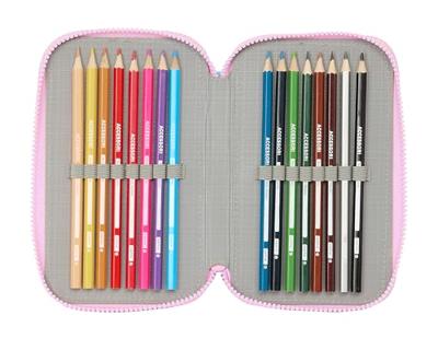 Driedubbele Pennenzak Frozen Cool days Paars Hemelsblauw 12,5 x 19,5 x 5,5 cm 36 Onderdelen