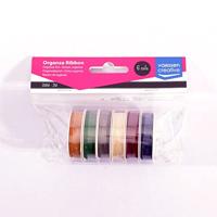 Vaessen Creative • organzalint 6 kleuren 3mmx2m kerst - thumbnail