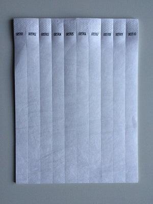 Toegangsbandjes kleur wit 100 stuks