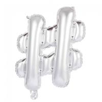 Folieballon Hashtag Zilver 41cm - thumbnail