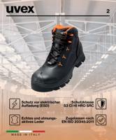 uvex 2 MACSOLE® 6523245 Hoge veiligheidsschoenen ESD S3 Schoenmaat (EU): 45 Zwart, Oranje 1 paar - thumbnail