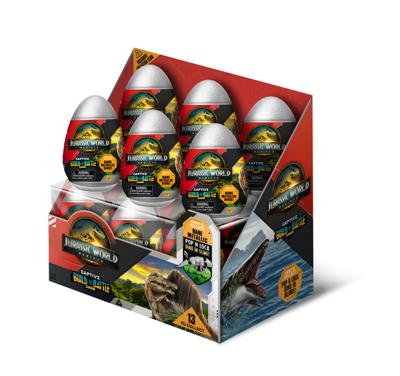 Jurassic World Rebirth Pop N Lock Breach Blind Box Captivz Build n Battle Dinos Display (12)