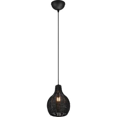 LED Hanglamp Zwart & Hout - E14 Fitting - 1-lichts - Modern Design