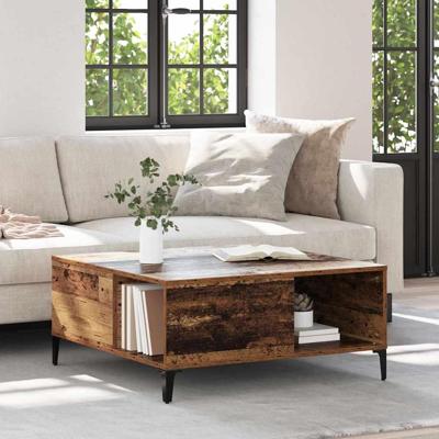 Salontafel Oud Hout 80 x 80 x 36,5 cm Bewerkt hout
