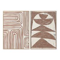 Schilderij Home ESPRIT Beige Terra cotta Abstract 83 x 4,3 x 123 cm (2 Stuks) - thumbnail