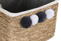 Mandenset DKD Home Decor Natuurlijk Natuurlijke Vezel Pompons 33 x 33 x 25 cm 2 Onderdelen - thumbnail