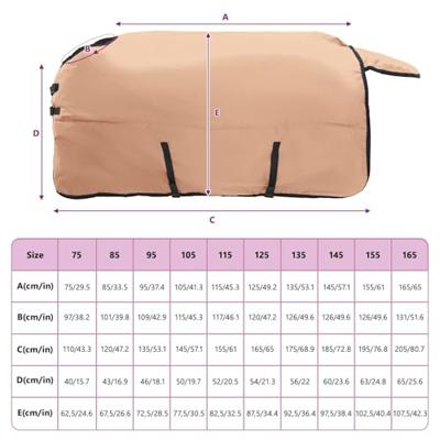 VidaXL Paardendeken cappuccino 135 cm polyester