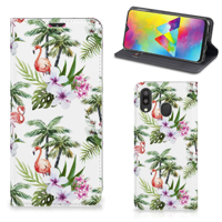 Samsung Galaxy M20 | Hoesje maken | Flamingo Palms - thumbnail