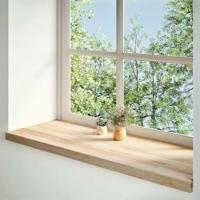VidaXL Vensterbanken 2 st onbehandeld 100x40x2 cm massief eikenhout - thumbnail
