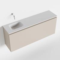 MONDIAZ OLAN 120cm toiletmeubel linen. LEX wastafel talc links geen kraangat - thumbnail
