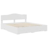 Bedframe met hoofdeinde met lade Wit 180 x 200 cm Bewerkt hout - thumbnail