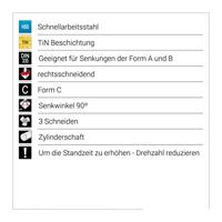 RUKO A102152TRO Kegelverzinkboorset 6-delig 6.3 mm, 8.3 mm, 10.4 mm, 12.4 mm, 16.5 mm, 20.5 mm HSS TiN 1 set(s) - thumbnail