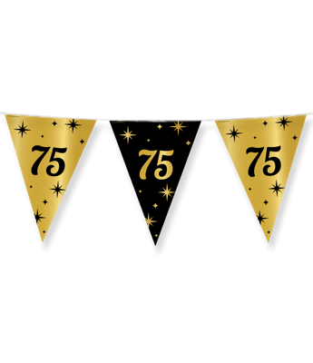 Classy Vlaggenlijn 75 Jaar Zwart/Goud (10m)
