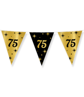 Classy Vlaggenlijn 75 Jaar Zwart/Goud (10m) - thumbnail