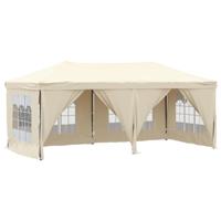 Partytent inklapbaar met zijwanden 3x6 m crmekleurig - thumbnail