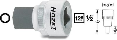 HAZET Dopsleutelbit 985-12 · 1/2 inch (12,5 mm) vierkant hol · Binnen-zeskant-profiel · SW 12 mm