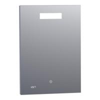 Brauer Quartz Spiegel - Rechthoekig - 50 cm - met Directe LED-Verlichting - Dimbaar - met Touchbediening - met Klok - thumbnail