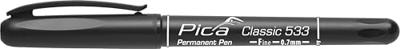 Pica 533/46 Permanent Pen rond Fijn zwart blister - PI53346SB Pica 533/46 Permanent Pen rond Fijn zwart blister - PI53346SB