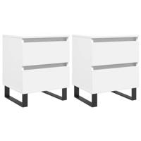 Nachtkastjes 2 st 40x35x50 cm bewerkt hout wit - thumbnail